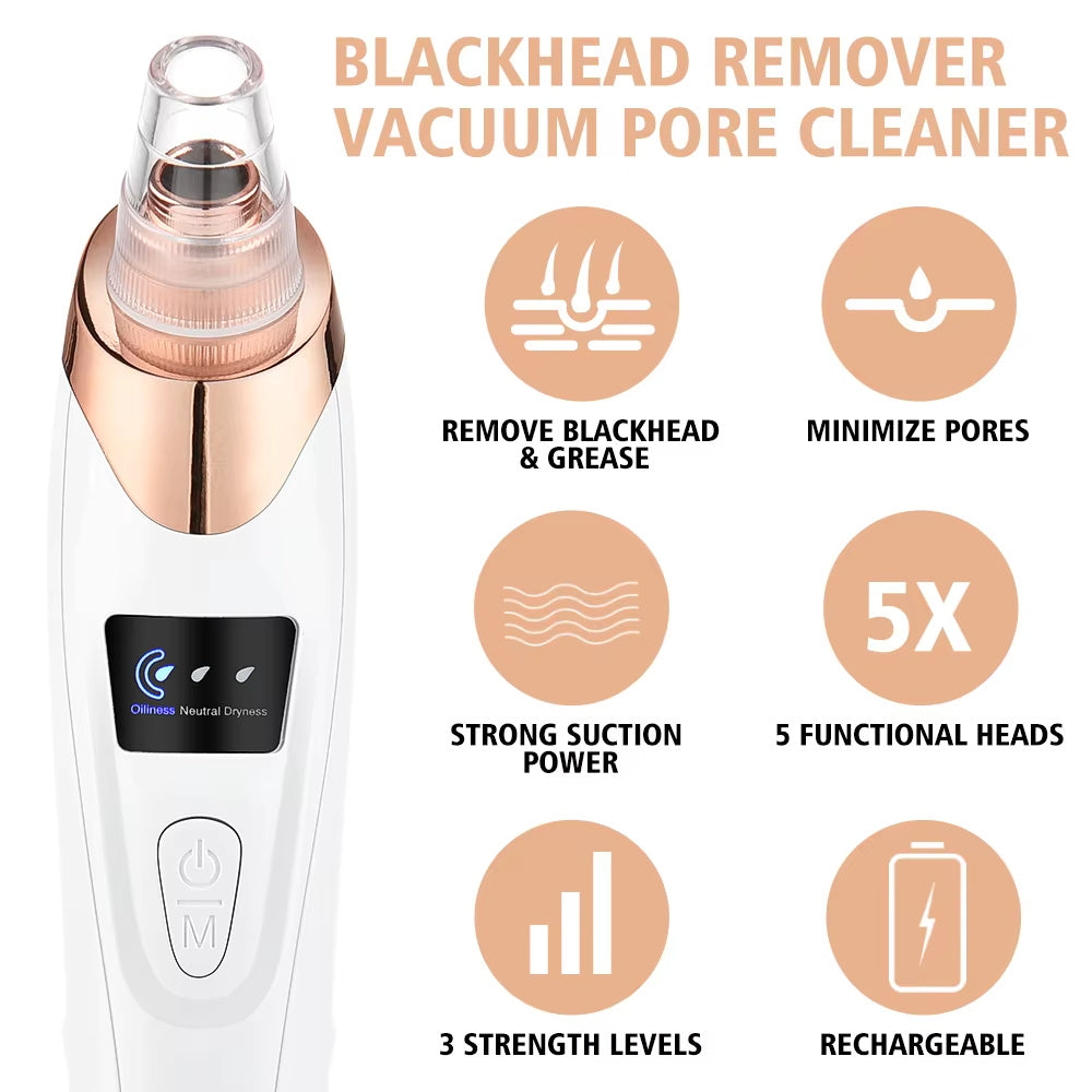 Aspirateur de Points Noirs Électrique - Nettoyeur de Pores Rechargeable