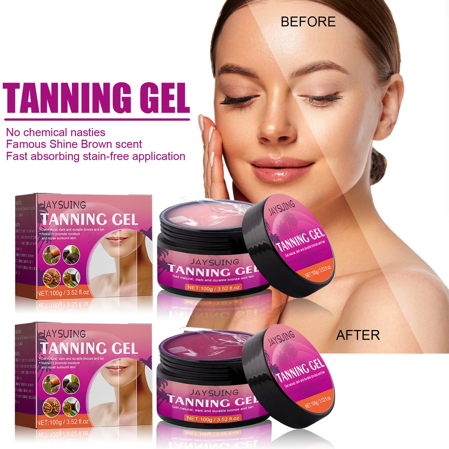 Gel Autobronzant Naturel – Effet Hâlé Instantané (100g)