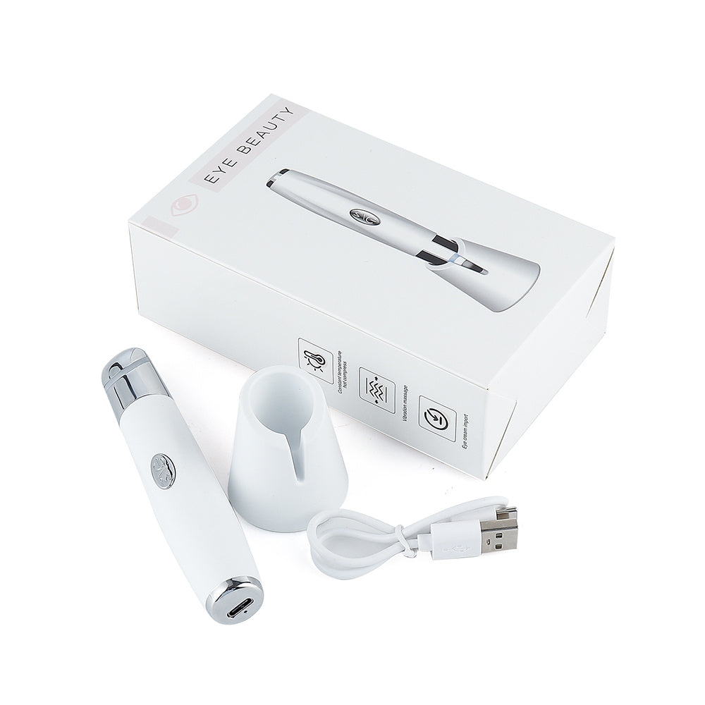 Stylo de Massage Intelligent pour les Yeux – Anti-Cernes, Anti-Poches, Chauffant & Vibrations Haute Fréquence