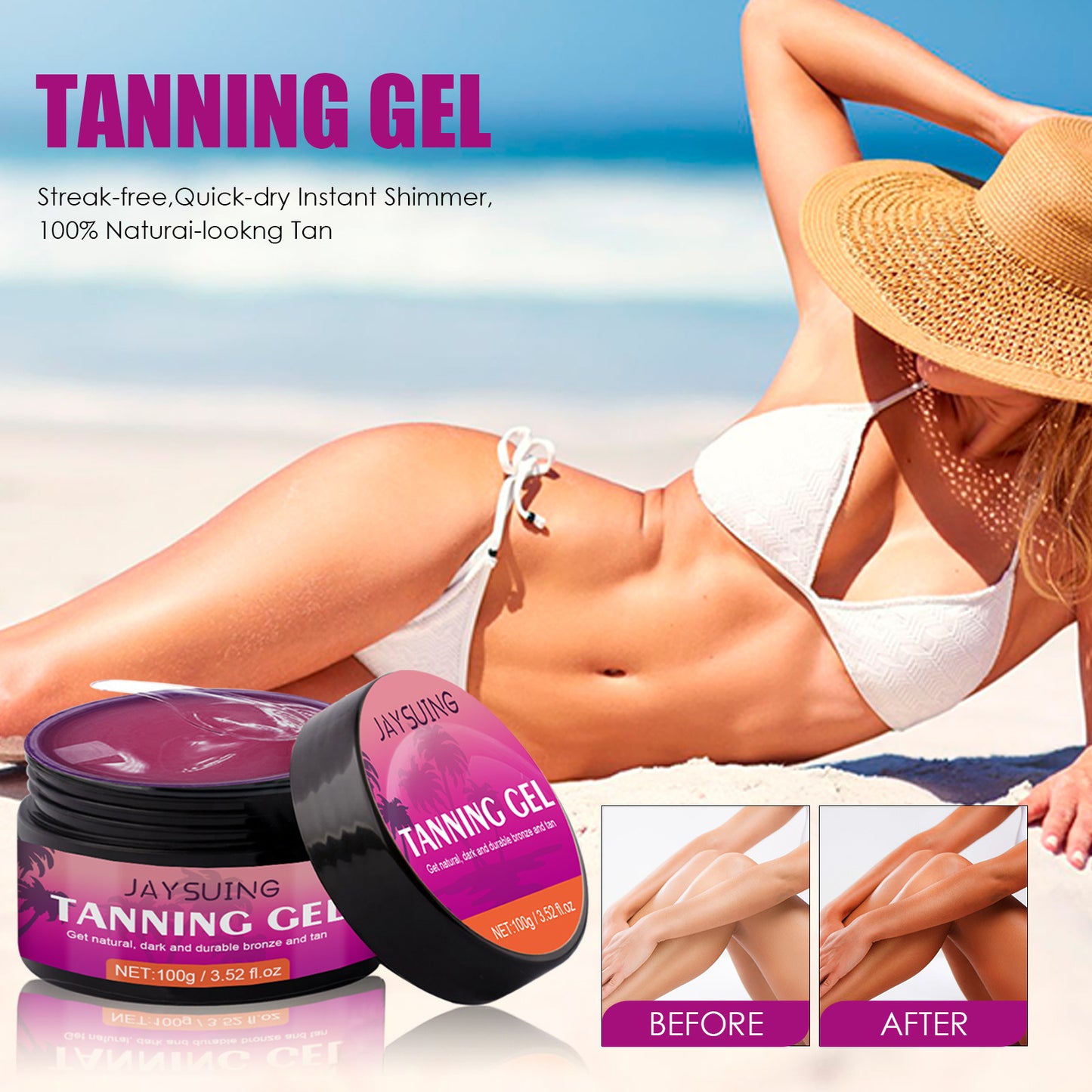 Gel Autobronzant Naturel – Effet Hâlé Instantané (100g)
