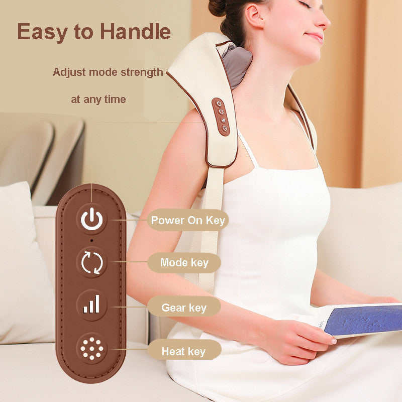 Masseur Électrique Chauffant pour Cou, Dos et Épaules – Relaxation Profonde à Domicile