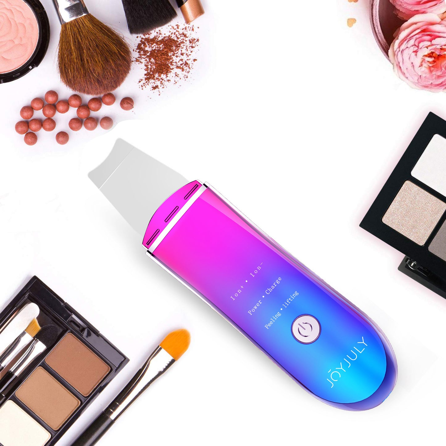 Spatule Ultrason Visage 3-en-1 – Nettoyage Profond, Ion +/-, EMS Raffermissant & Peeling Liftant – Rechargeable USB