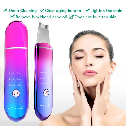 Spatule Ultrason Visage 3-en-1 – Nettoyage Profond, Ion +/-, EMS Raffermissant & Peeling Liftant – Rechargeable USB
