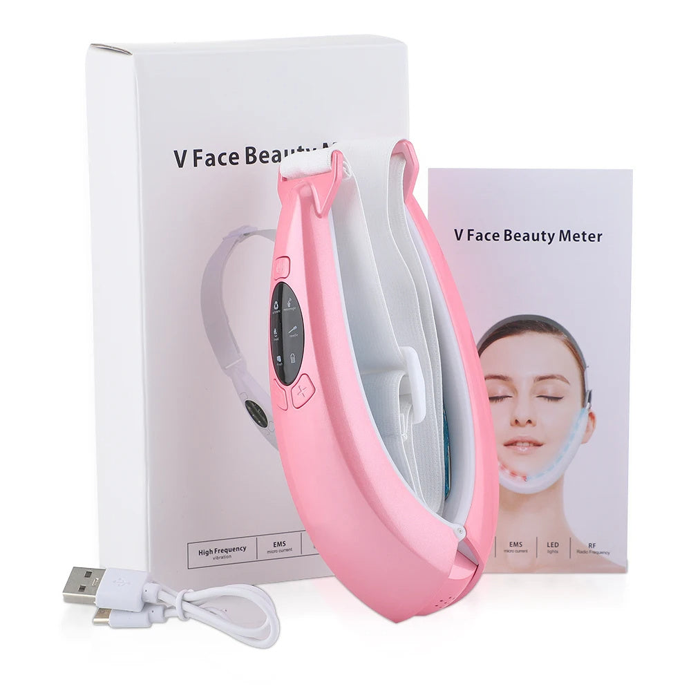 Masseur Facial V-Lift LED – Raffermissement du Visage & Réduction du Double Menton