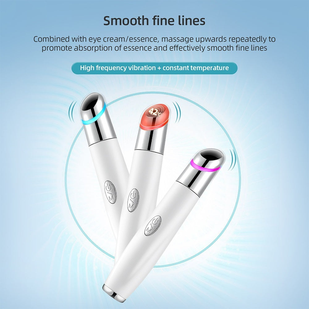 Stylo de Massage Intelligent pour les Yeux – Anti-Cernes, Anti-Poches, Chauffant & Vibrations Haute Fréquence