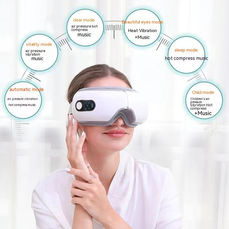 Masseur Oculaire Intelligent S-5 – Massage 10D, Chaleur Relaxante, Bluetooth & Écran LCD