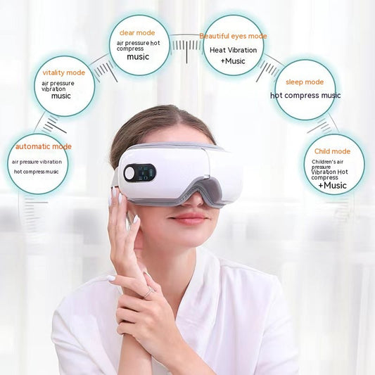 Masseur Oculaire Intelligent S-5 – Massage 10D, Chaleur Relaxante, Bluetooth & Écran LCD