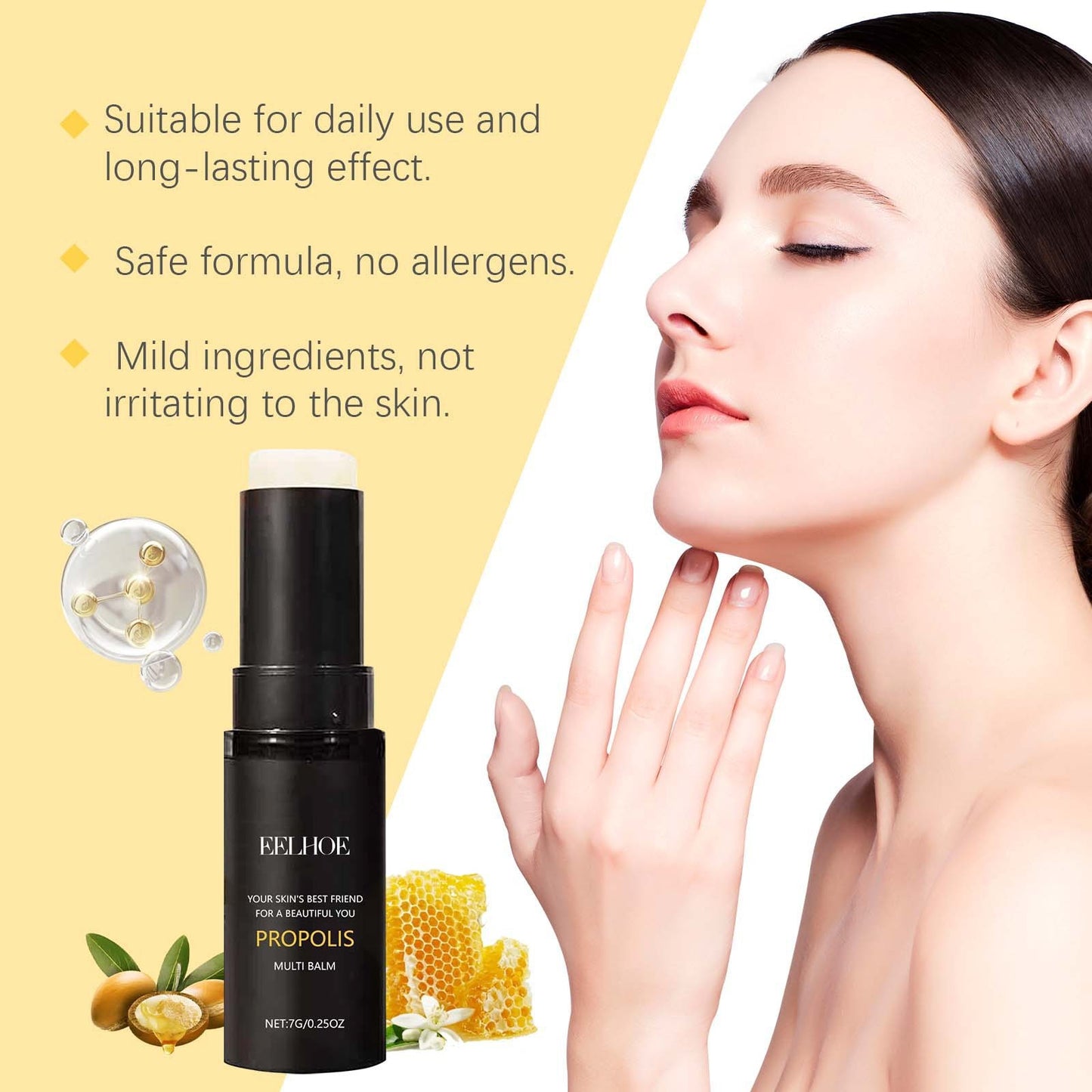 Stick Hydratant Visage à la Propolis – Nutrition, Anti-Âge & Éclat Naturel