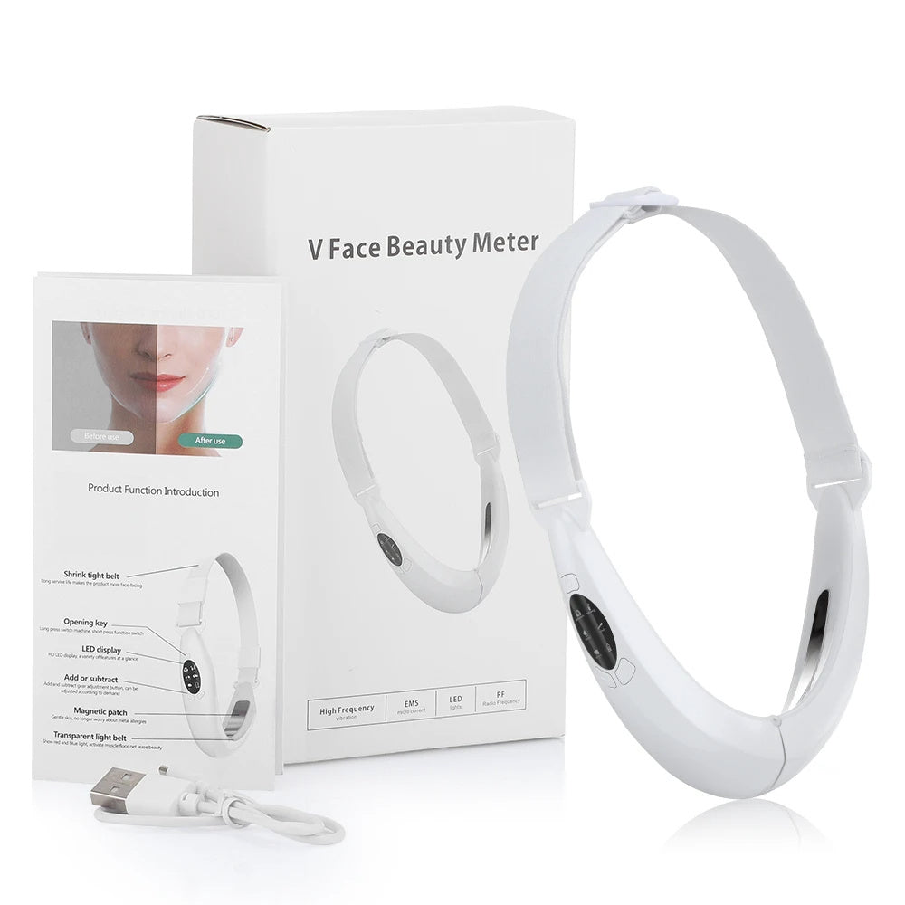 Masseur Facial V-Lift LED – Raffermissement du Visage & Réduction du Double Menton
